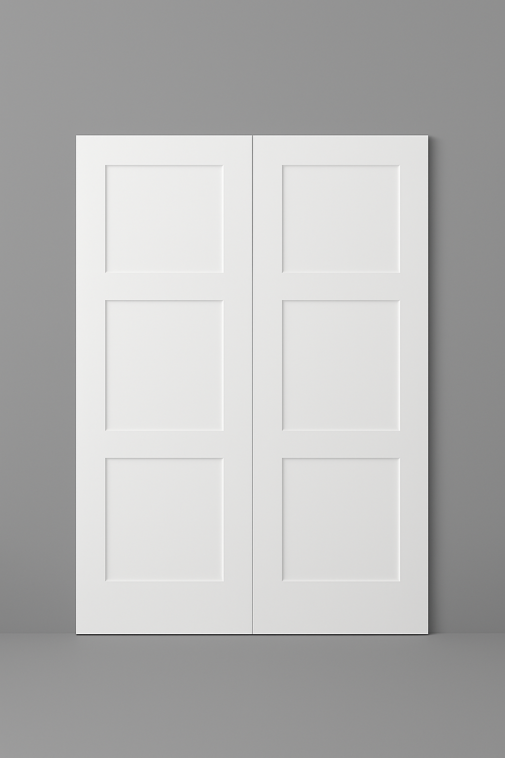 96" High 3 Panel Interior Double Door